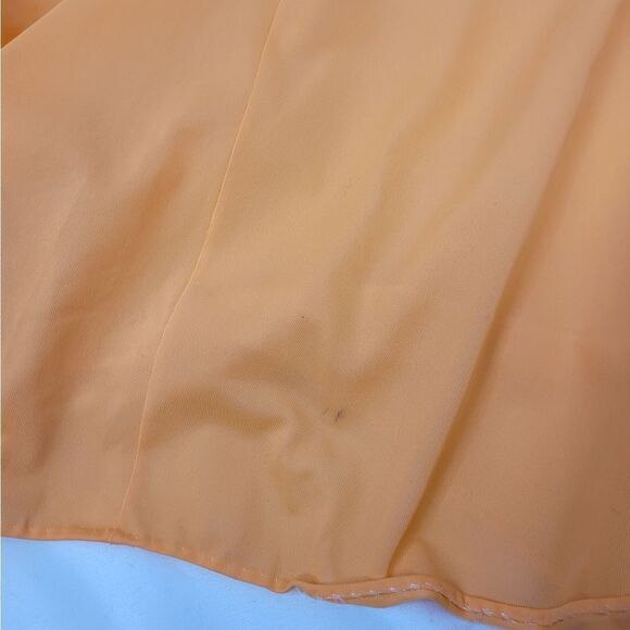 VINTAGE 80s orange sherbet tie front maxi night gown dress M - Picture 10 of 14